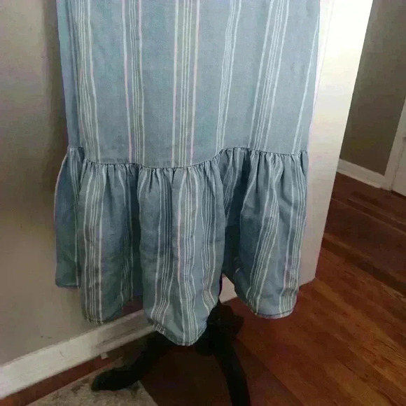 BB Dakota Women’s Blue and Striped Tailyn Tie Front Midi Nautical Dress S - Picture 9 of 15